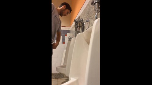 Hot dude at the urinal