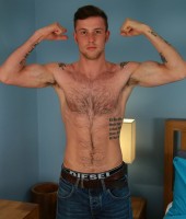 English Lads Hairy Straight Hunk Jonas Wanks his Big Uncut Cock